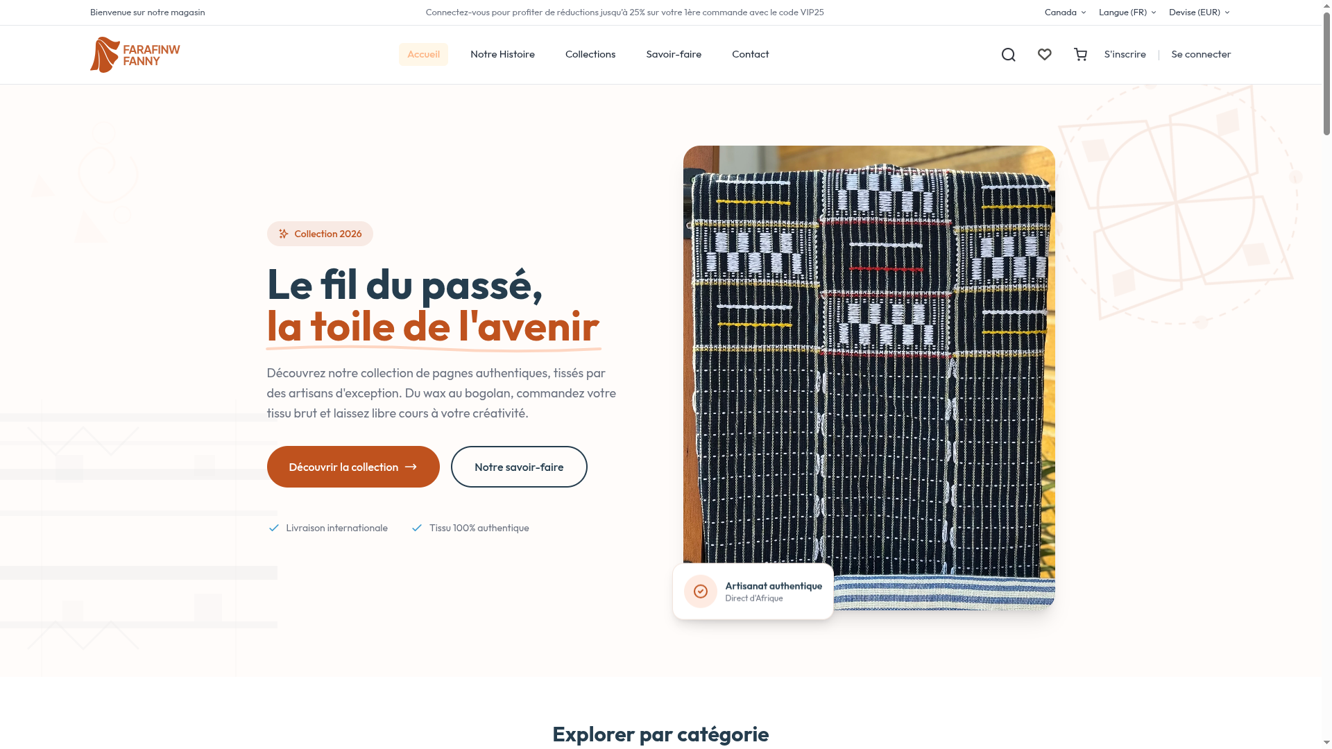 Page d’accueil de Farafinw Fanny