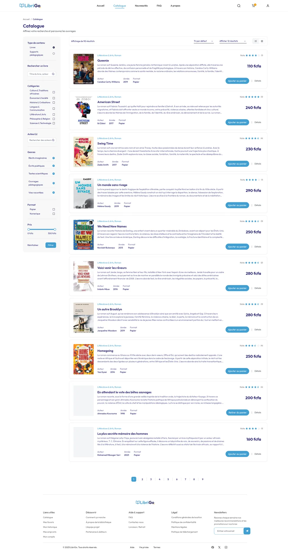Catalogue des ouvrages LibriGo