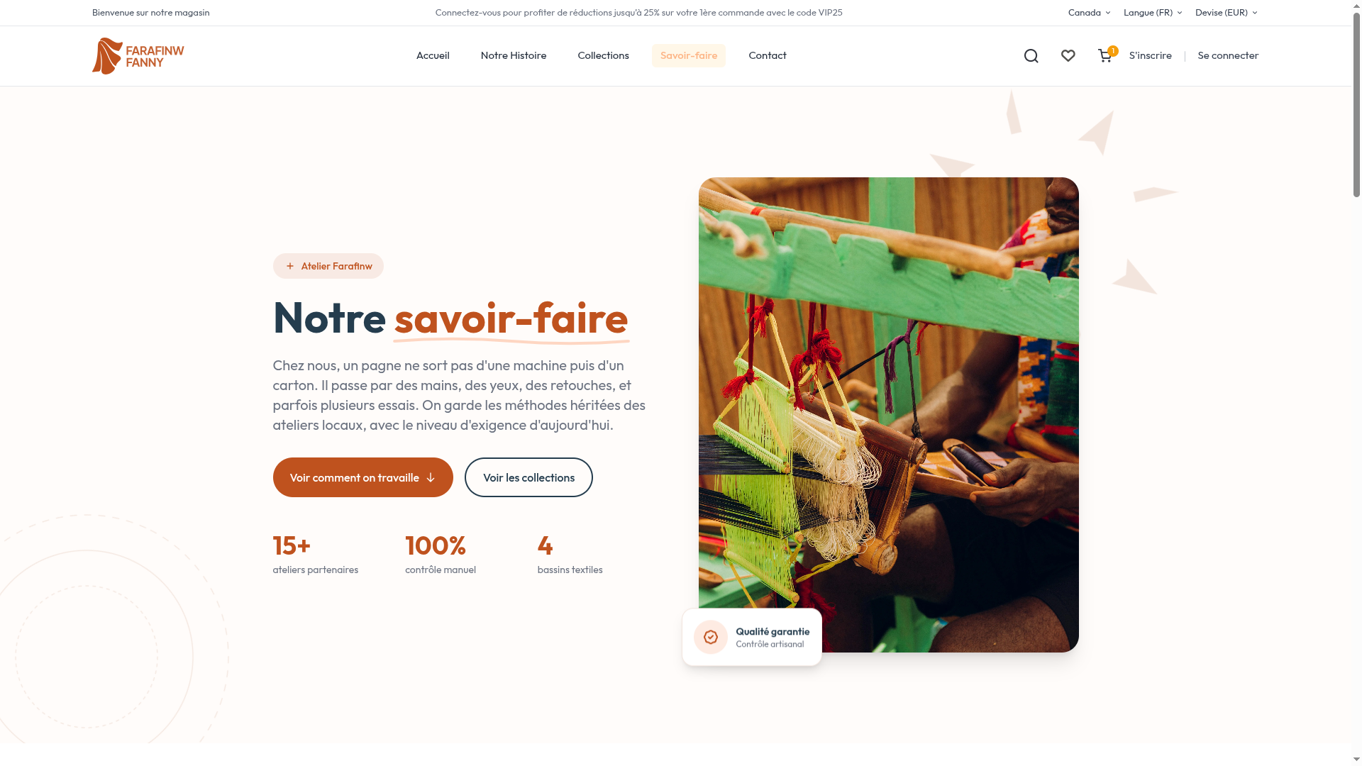 Page savoir-faire de Farafinw Fanny
